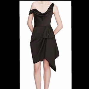Marchesa BNWT black satin cocktail dress size 6